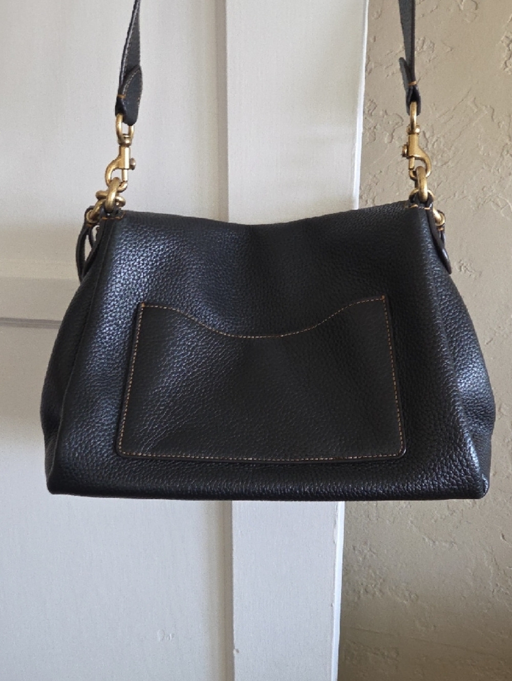 Coach Black Pebbled Leather Shoulder Bag with Gold Hardware - Picture 6 of 6